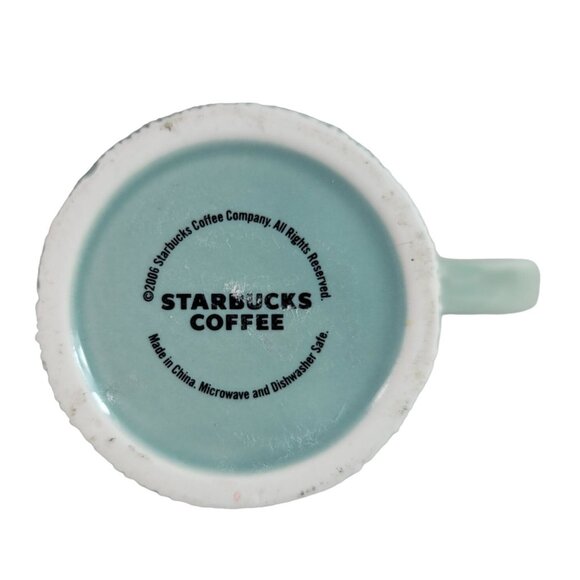 Starbucks Tall Texture Basketweave Mug Green 14oz Bottom Coffee Tea Ceramic 2006 - Picture 8 of 10